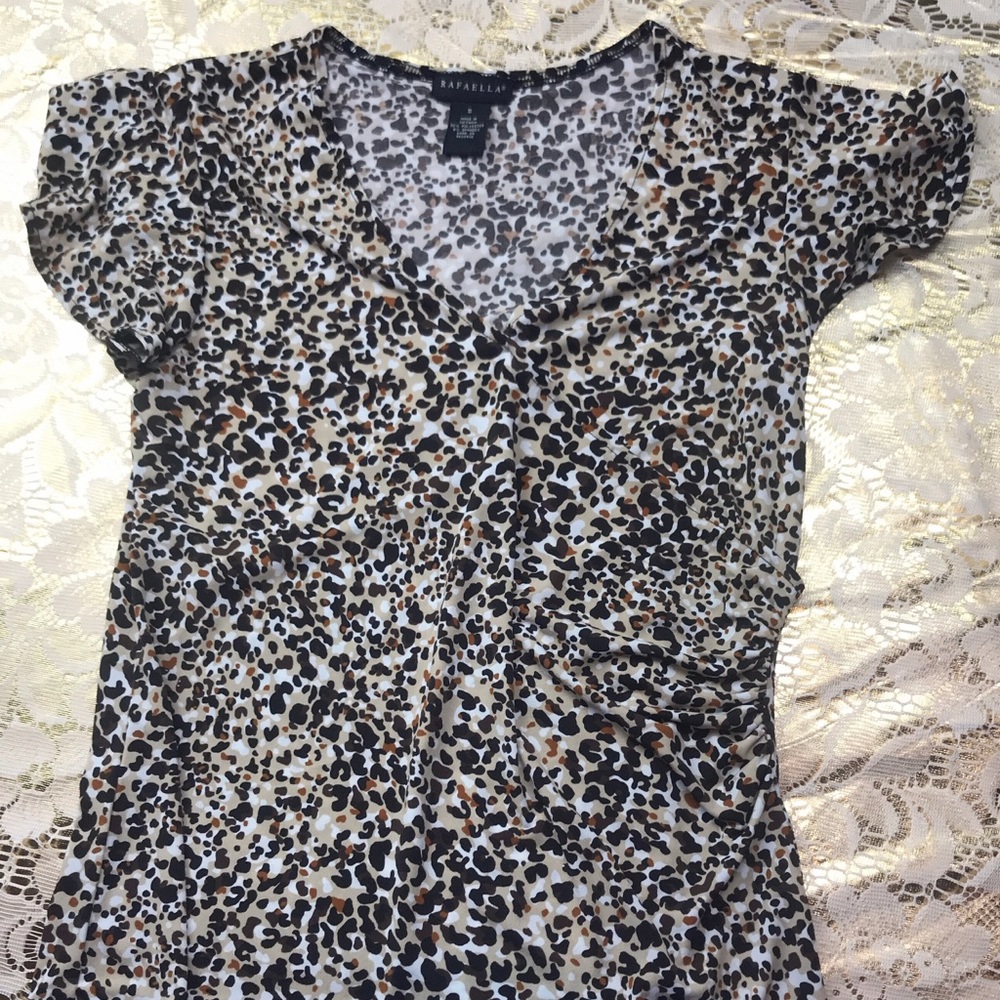 Rafaela leopard cat animal print shirt blouse Sz S
